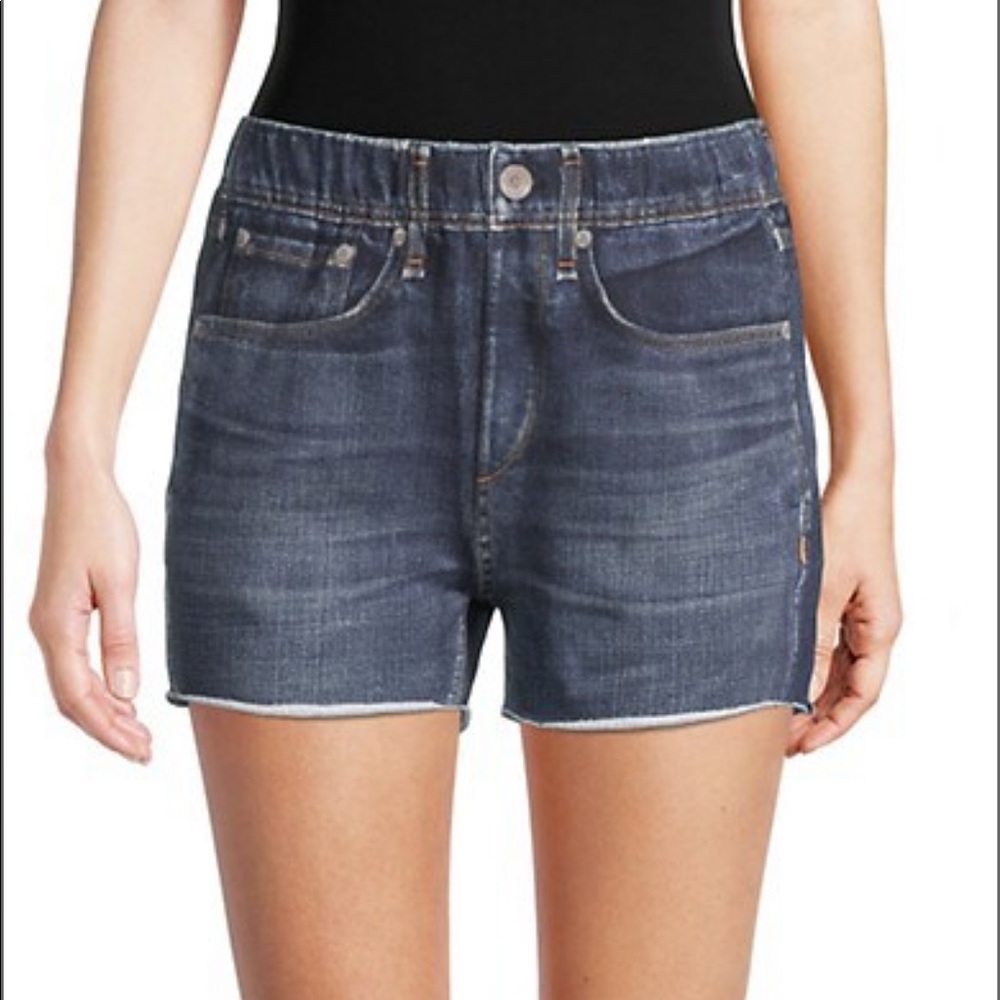 Miramar Denim Print Sweatshorts- indigo wash